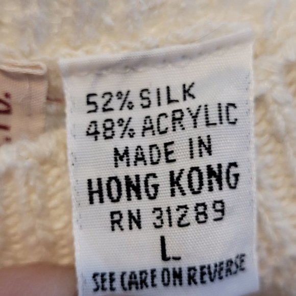 Vintage Catrina Ltd Sleeveless Pullover Top Size Large Off White Hong Kong - Picture 6 of 7